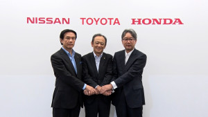 Ejecutivos de Nissan, Toyota y Honda anunciaron detalles del acuerdo para promover estaciones de hidrógeno