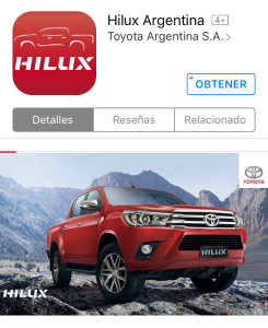 Aplicación - Hilux Argentina