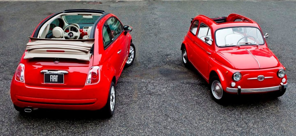 2012 Fiat 500c Pop (left) with 1962 Fiat 500 (right)