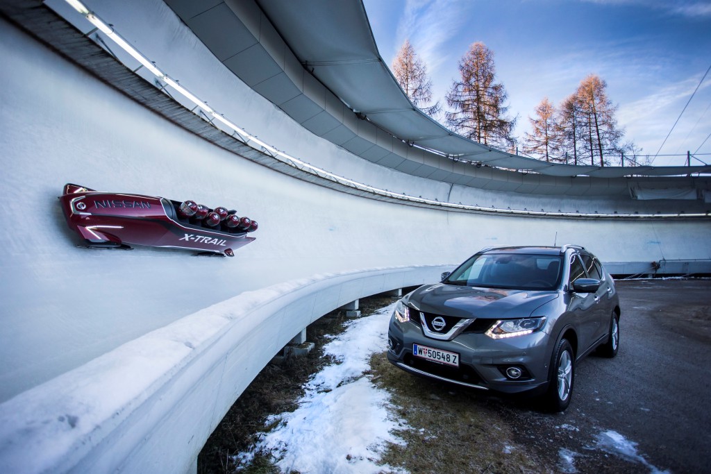 Nissan has challenged convention with the launch of the worlds first seven-seater bobsleigh in Innsbruck, Austria. The X-Trail Bobsleigh was inspired by the design of the Nissan X-Trail and undertook its inaugural run at the historic Olympic track in Igls, piloted by British Olympic medalist Sean Olsson.